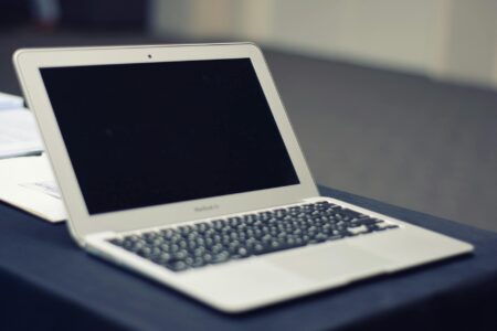 Modern laptop computer showing advanced display technology