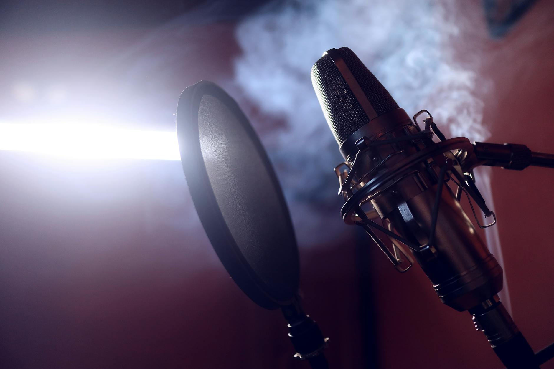 Professional microphone setup for voice recording and audio research