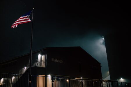 With Starfall, SpaceX eyes an edge in global cargo delivery from orbit Falcon 9 rocket launching from Cape Canaveral at night with bright engine exhaust