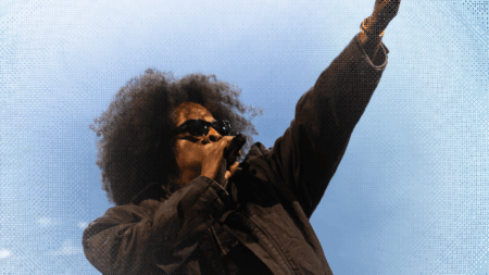 Jay-Z Walks Into Roots Picnic and Settles Four Years of Debt Large crowd at an outdoor music festival in an American city