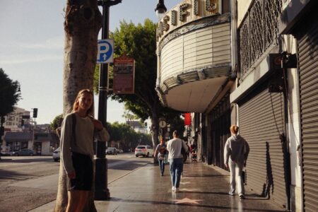 Sunlit Los Angeles street evoking 1980s Southern California atmosphere